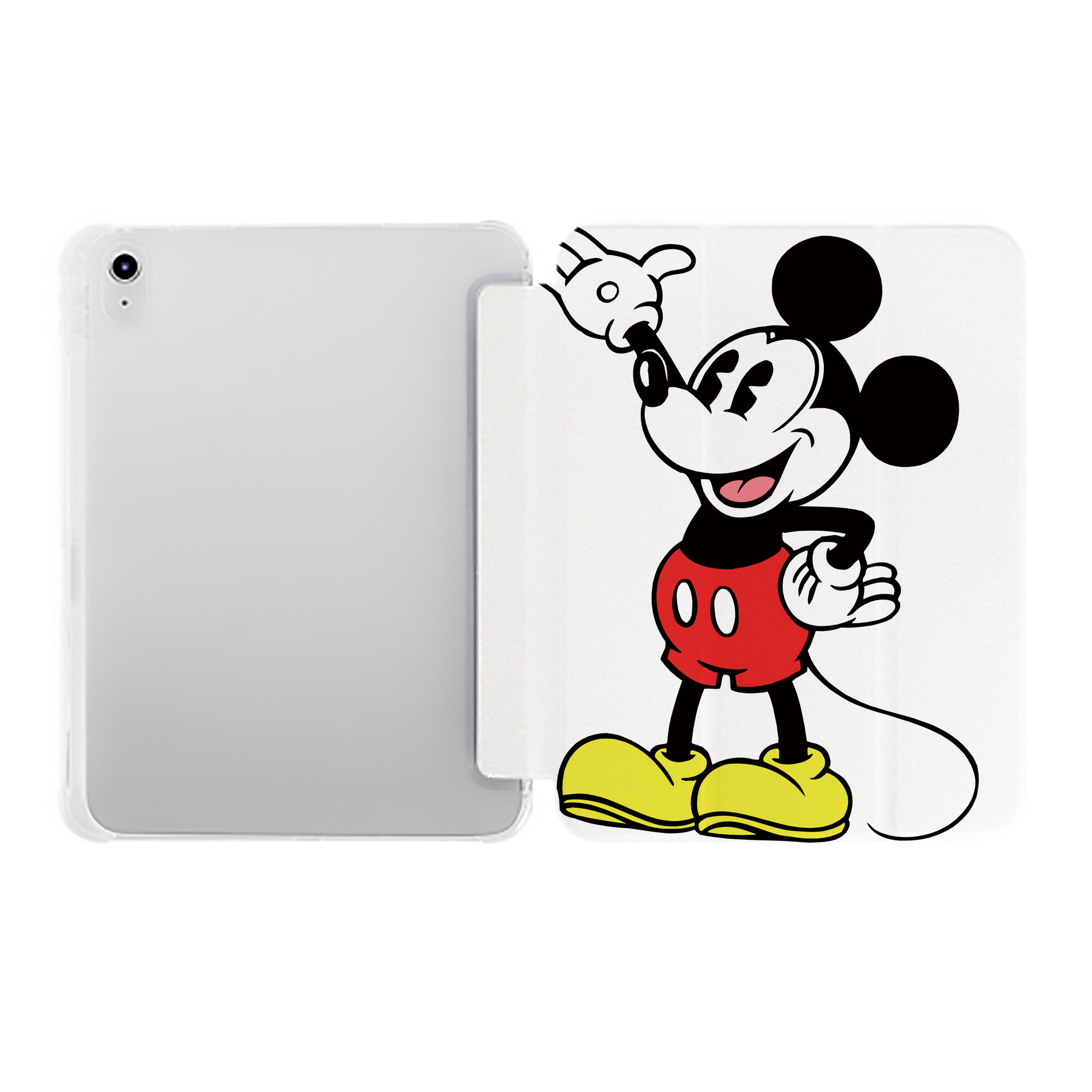 （画像用） ミッキーマウス Mickey Mouse IPad ケース ペン収納付き 三つ折りスタンド PUレザー×シリコン 対応機種9.5/10.5/10.9インチ